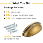 3 Inch Antique Brass Drawer Pulls Cabinet Cup Pulls 10 Pack 1886 - color: Antique Brass