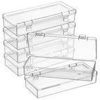 Jetec 6 Pieces Small Clear Plastic Storage Box, 6.1 x 2.6 x 1.2 Inch - size: 6.1 x 2.6 x 1.2 Inch