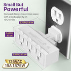 Fosmon 3 Outlet Adapter, Swivel Outlet Plug Three Way Rotating 180 Degree Right Angle Adapter Plug, Electric Wall Extender Indoor, 3-Prong, Grounded- 2 Pack - style: 2 Pack