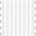 8 Pack White Flat Brackets, 8 Inch Straight Brace Mending Plate with Screws - size: 8 Pcs/ 8” x 0.8”