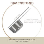 1/3 Cup Stainless Steel Measuring Cup | Sturdy Metal 80 ml | 80 cc | 3 oz | Single Cup for Wet and Dry Ingredients | Great for use as 1/3 Cup Dog Food Scoop - 1 PK - size: 1/3 Cup