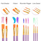 ESRICH 240PCS Paint Brushes, Paint Brush for Acrylic Painting - color: Purple, size: 240