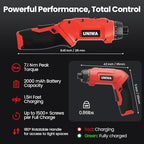 UNIWA Cordless Electric Screwdriver Rechargeable, 650 RPM Power Drill-Red - color: Red