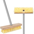 Floor Scrubber Brush, 52'' Long Handle Scrub Broom for Deck Cleaning - color: Yellow