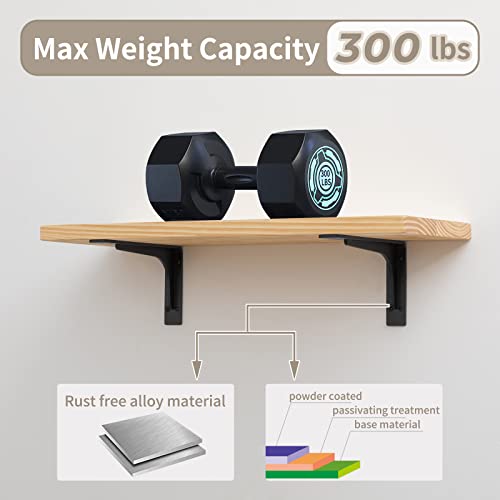 12"x 7"Shelf Bracket ,L Shelf Brackets,max Load 300lbs, Vertical Angle, Premium Alloy Metal Heavy Duty Shelf Bracket, high Strength Mounting Hardware , countertop Support, Pack of 4. (12INCH x 7INCH) - size: 12 INCH x 7 INCH (L Beam)