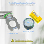 Upgraded Portable 5-in-1 Faucet Aerator Removal Tool, 304 Stainless Steel Mini Aerator Key Wrench for Sink Faucets Aerators, Fits Regular Size (Quarter), Junior Size (Nickel)