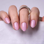 CurvLife Extra Short Almond Press On Nails, Satin Bloom Floral Pink - color: B2 - Satin Bloom
