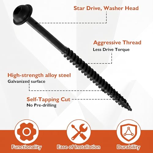 Frienda 2 Pound White Cabinet Screws Bulk #8x3'' Approx. 192pcs - color: Black, size: #8x3 Inch
