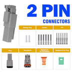 3 Sets Deutsch 2 Pin DT Connector Waterproof Electrical Wire Connector - style: 3 Sets 2 Pin