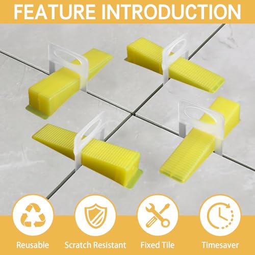 Storystore 600pcs Reusable Tile Wedges for 1/8", 1/16", 1/32" Tile Spacers - size: 600