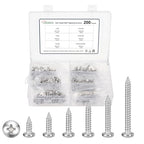 METALLIXITY Phillips Pan Head Self Tapping Screw M5 200Pcs - color: Silver tone, size: M5x12,16,20,25,30,40mm