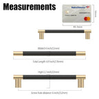 Black & Gold Knurled Cabinet Handles Kitchen Pulls 6 Inch 10 Pack - color: Black and Gold, size: 6" Hole Center