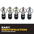 DEWALT Keyring Bit Holder Set 1/4 Inch Hex Bits, Durable Metal Bit Holder Key Chain (DWAFHLDKC5)