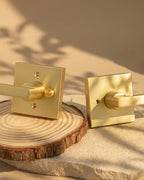 Goldenwarm Brushed Gold Door Handles Interior, Privacy Door Handle 6 Pack - color: Brushed Gold