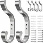 Coat Hooks Wall Mount,Heavy Duty Wall Hooks for Backpack,Towel,Silver 6 Pcs - color: Silver, size: 6 Pack