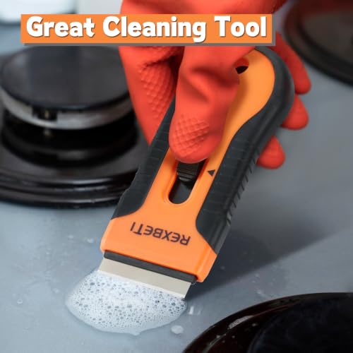 REXBETI Razor Blade Scraper Tool, 4 Pack Windows, Glass Stovetop Scraper - style: Original 4 Pack