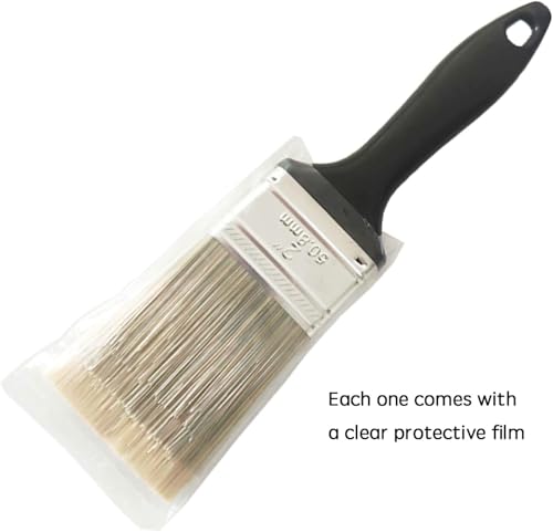 4-Piece Paint Brush Set,Flat Painting Brushes for Walls Trim Cabinets Fence Priming Interior & Exterior Latex and Oil Paints,Stains