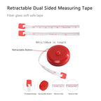 Tape Measure,60 Inch Soft Measuring Tape for Body Fabric Sewing - color: Red