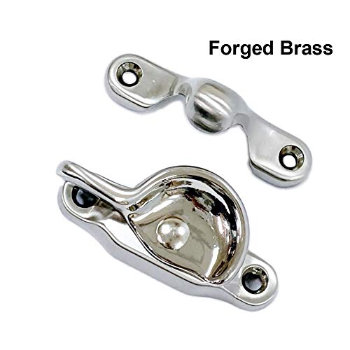 QCAA Forged Brass Sash Lock in Solid Brass, CTC 2", Satin Nickel Brushed US15, 1 Pack - color: Satin Nickel Brushed, size: 1 Pack