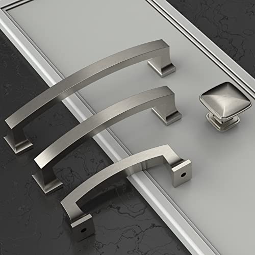 Amerdeco 10 Pack Brushed Satin Nickel Cabinet Pulls 5" - color: Brushed Satin Nickel, size: 5" hole center