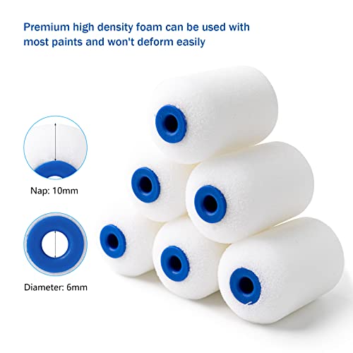 Mister Rui 25Pc 2" Foam Paint Roller Kit with Tray Liners & Sponge Brushes - size: 2 Inch,25 Pack
