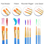 ESRICH 60PCS Paint Brushes, Paint Brush for Acrylic Painting - color: Blue, size: 60
