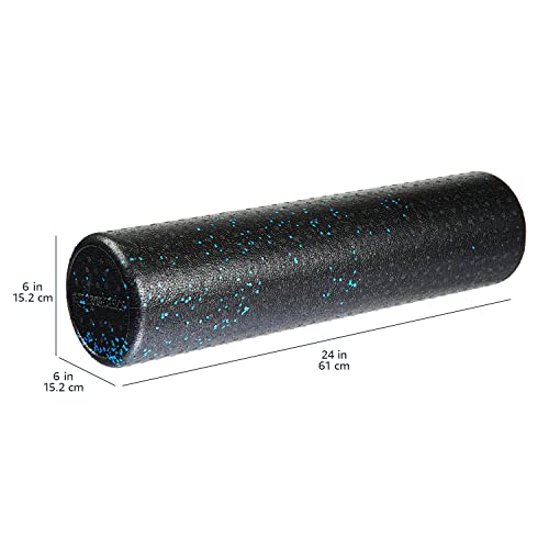Amazon Basics High Density Foam Roller for Exercise and Recovery, 24 Inches, Blue Speckled