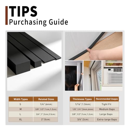 Yotache Foam Strips with Adhesive 1" W X 3/8" T, 13 Ft Length - size: 1"x3/8"x13 FT