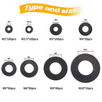 500Pcs Nylon Flat Washer Assortment Set, Washers Metric Sealing Spacer Gasket Ring Washers Set, 8 Sizes - M2, M2.5, M3, M4, M5, M6, M8, M10 (Black) - size: 500black