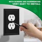 Matte Black Decorative Outlet Covers Wall Plates - 4 Pack - size: 1 Duplex 4 Pack
