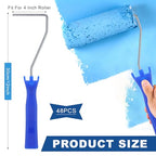 Leumoi 48 Pcs 4 Inch Mini Paint Roller Frame Threaded Grip Handle, Blue - color: Blue