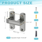 uxcell 2Pcs Barn Door Lock, Zinc Alloy 90/180 Degree Flip Gate Latches, Adjustable Security Sliding Door Latch Lock with Screws for Cabinet, Bathroom, Window, Garden, Gray with Sticker - color: Gray