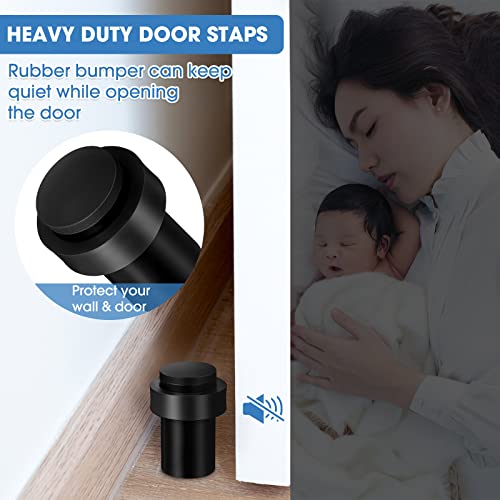 Chumia 20 Pcs Floor Mounted Door Stopper Stainless Steel,Black - color: Black