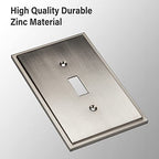 Henne Bery Soft Modern Decorative Wall Plate Switch Plate Outlet Cover (Single Toggle 3PK, Satin Nickel) - style: Single Toggle 3PK