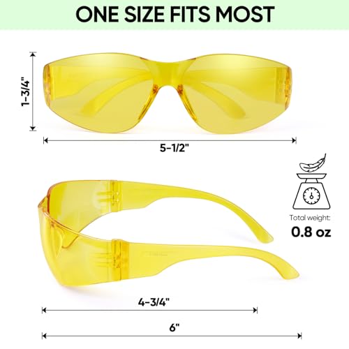 TICONN Clear Safety Glasses for Men & Women, ANSI Z87.1 Safety Goggles - style: 120 Pairs Yellow