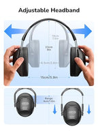 Dr.meter C06 Noise Cancelling Ear Muffs, 28NRR Ear Protection for Adults - color: Black Grey