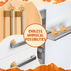 Pumpkin Hinge Toppers Set of 6 - Door Magnetic Hinge Heads Decorative Topper - Fall Indoor Hinge Decoration Charms for Halloween (Metal Alloy)