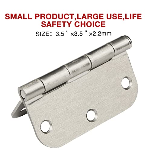 TDCHINGES Rounded Door Hinges Brushed Nickel 3.5 Inch 5/8" Radius 18 Pack - color: Satin Nickel-Rounded, size: 18 Pack