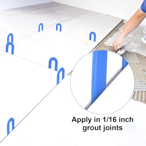 DGSL 500 Pcs Horseshoe Shims U Shape Plastic Shims Tile Spacers 1/16 Inch - color: Blue, size: 1/16*500