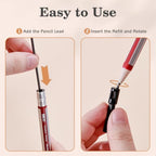M&G Mechanical Pencil Set, 4 Pcs 2.0mm Mechanical Pencils with 6 Pcs 2B Extra Refill Leads, Automatic Pencil with Built-in Sharpener for Writing Art Drawing Sketching Construction Carpenter Drafting