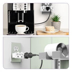 Fosmon 3 Outlet Adapter, Swivel Outlet Plug Three Way Rotating 180 Degree Right Angle Adapter Plug, Electric Wall Extender Indoor, 3-Prong, Grounded- 2 Pack - style: 2 Pack