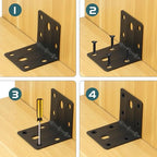 Alise 20 Pack Black 2x2in L Brackets Heavy Duty Metal for Wood Furniture - color: Matte Black, size: (20P) 2X2 inch
