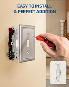 DEWENWILS Metal Wall Plate, Single Toggle Switch Cover, Brushed Nickel - color: Brushed Nickel, size: 1 Toggle 4PK