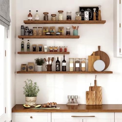 Vivelove 10 in Deep Floating Shelves 16” Set of 2, Rustic Brown - color: Rustic Brown, size: 15.7”wx10.2”dx1.5”h