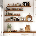 Vivelove 10" Deep Floating Shelves, 24”Wide Set of 2, Rustic Brown - color: Rustic Brown, size: 23.6”wx10.2”dx1.5”h