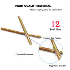 12 Pack 1/4-20 x 4 Inch Hanger Bolts 1/4-20" Double Headed Bolts 1/4 Wood Dowel Screw Self-Tapping Screw Hanger Bolts for Furniture Screws Threaded Rods Bolt 100mm Length - size: 1/4-20"x4"-12PCS