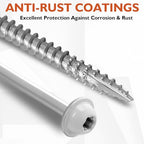 Frienda 2 Pound White Cabinet Screws Bulk #10x3'' Approx. 150 Pcs - color: Silver, size: #10x3 Inch