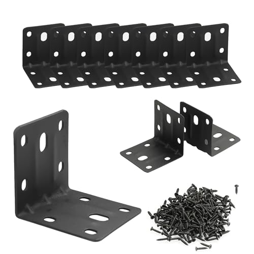 Alise 20 Pack Black 2x2in L Brackets Heavy Duty Metal for Wood Furniture - color: Matte Black, size: (20P) 2X2 inch