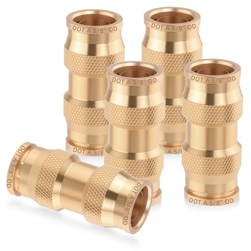 Brass DOT 5/8" Air Line Quick Push to Connect Union Straight 5PCS - color: 5PCS-DOT Push-to-Connect, size: 5/8" Od