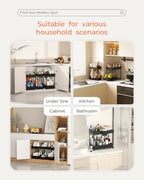 Sevenblue 3-Pack 2-Tier Under Sink Organizers with Sliding Drawers - color: Black, size: 12.8 Inch